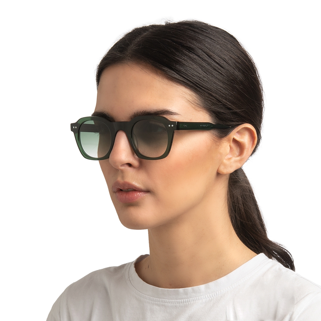 Capri unisex rectangular sunglasses green