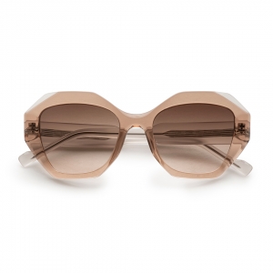 Corfu hexagonal oversized sunglasses brown